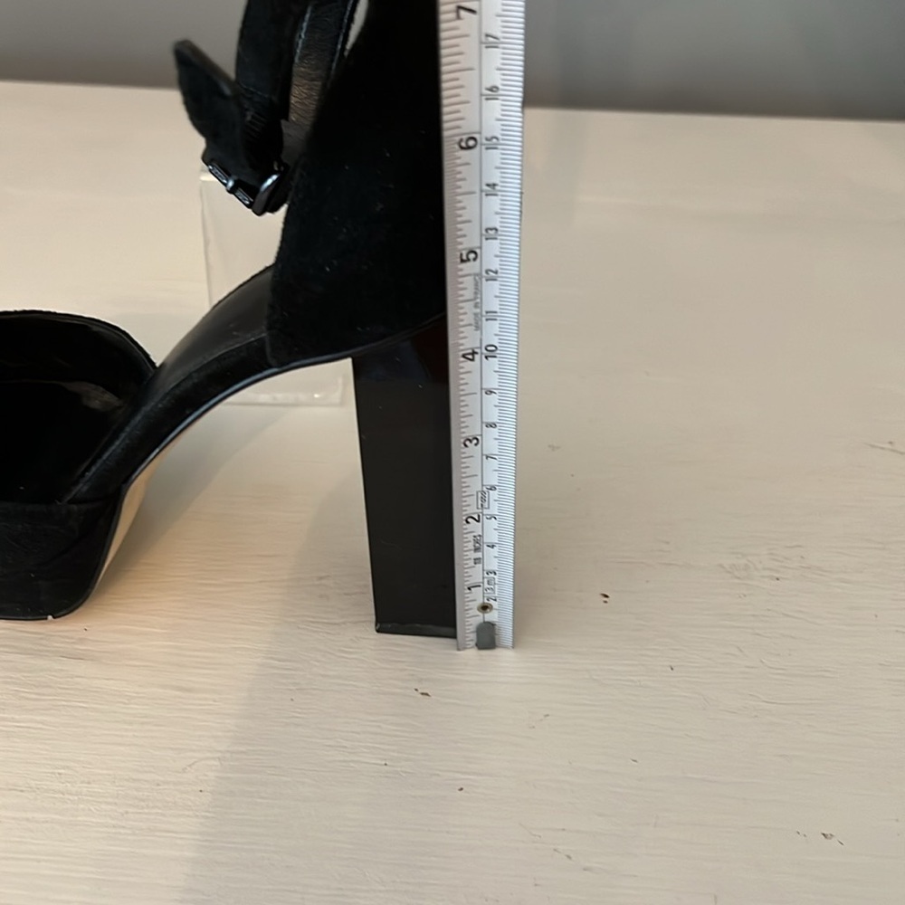 Michael Michael Kors Black Suede Ankle Strap Platforms Architectural Heels 7 - Picture 11 of 11